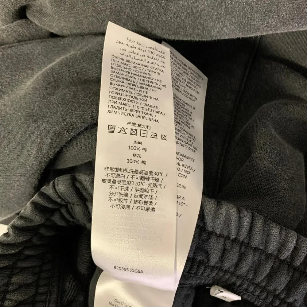 GUCCI Size M Black Wash Cotton Sweatpants Casual Pants